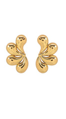 Geometric Teardrop Dangle Earrings - Gold
