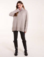 Roll Neck Jumper With Front Seam Detail