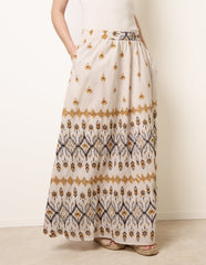 Embroidered Midi Skirt