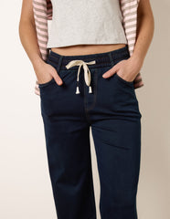 Herringbone Tie Up Stretch Trousers