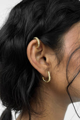 HOOP AND CUFF EARRING SET