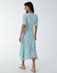 Angel Sleeves Wrap Midi Dress