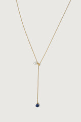 LARIAT NECKLACE WITH PEARL PENDANTS