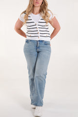 Stripe Sleeveless Knit Vest
