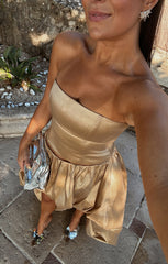 Tatum Top ~ Gold Metallic Taffeta