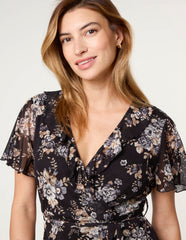 Frill Wrap Mini Dress