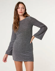 Glitter Mini Dress With Back Tie