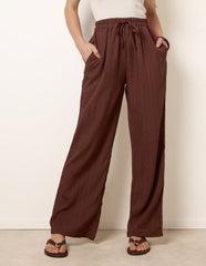 Drawstring Wide Leg Trousers