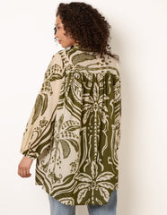 Tropical Metallic Oversized Shirt