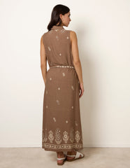 Dress With Paisley & Floral Print