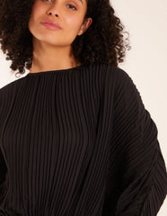 Long Sleeve Pleated Top