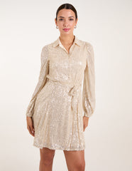 Sequin Shirt Dress