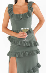 Greta Dress ~ Deep Sage Stretch