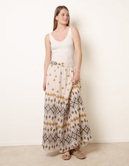 Embroidered Midi Skirt