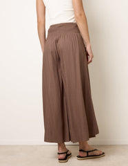 Wide Leg Shirred Waist Wavy Trousers