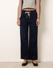 Herringbone Tie Up Stretch Trousers