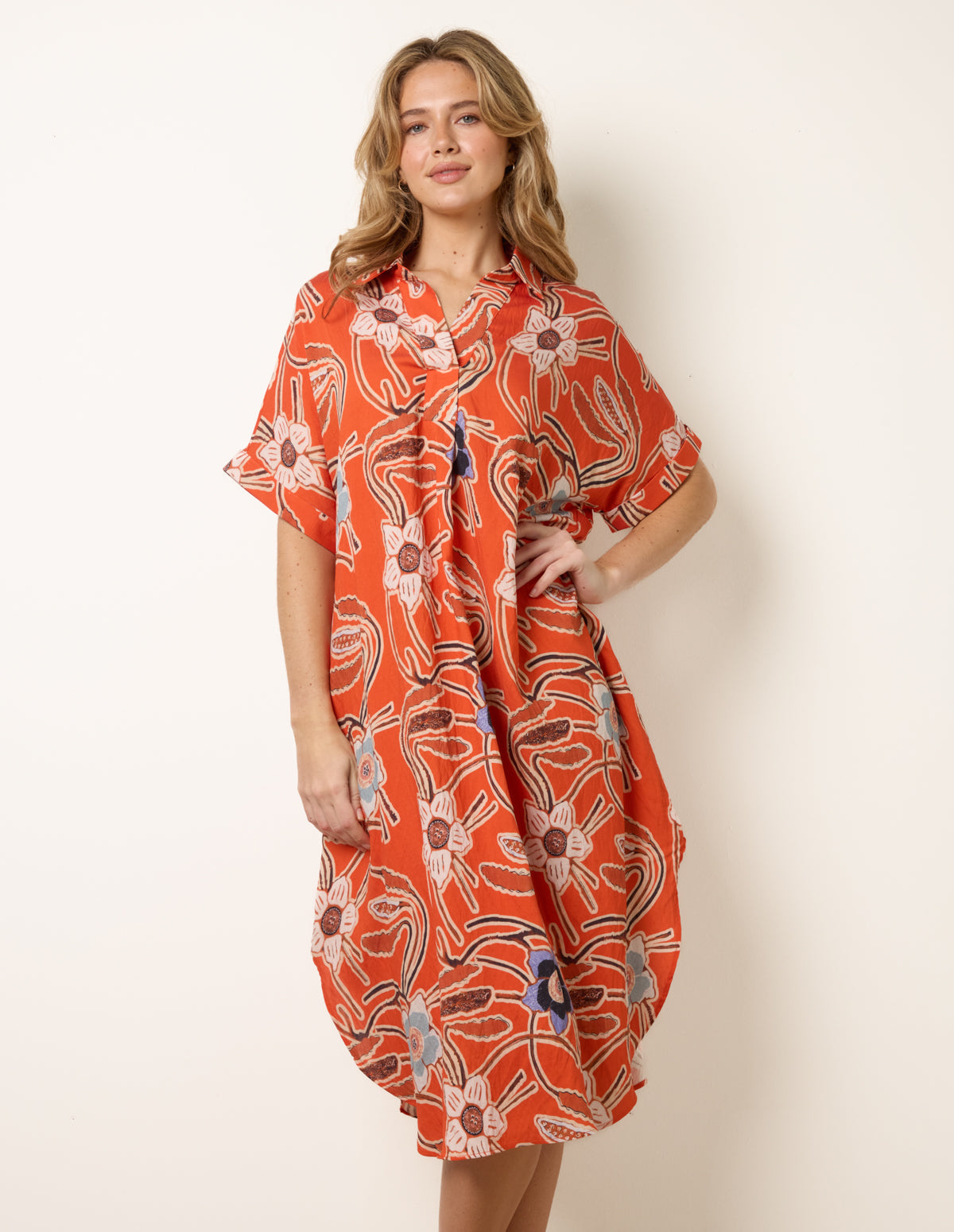 Oversized Shirt Midi Dress