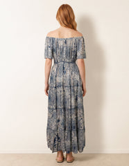 Tie Front Bardot Maxi Dress