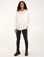 Embellished Collar & Cuff Satin Shirt