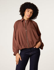 Drape Puffball Zipper Jacket
