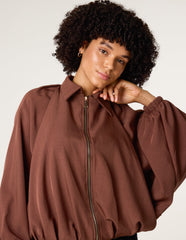 Drape Puffball Zipper Jacket