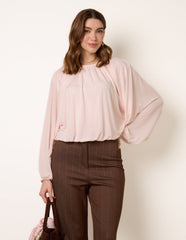 Batwing Puffball Blouse