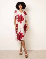 Floral Print Diamante Detailed Dress