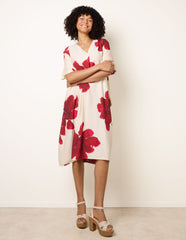 Floral Print Diamante Detailed Dress
