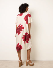 Floral Print Diamante Detailed Dress