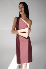 ASYMMETRIC ONE SHOULDER KNIT DRESS