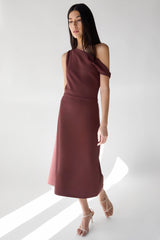 ASYMMETRIC ONE SHOULDER KNIT DRESS