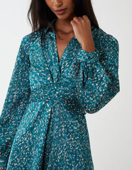 Wrap Bust Mini Shirt Dress