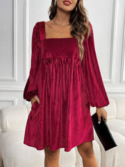 Adrenia Pleated Velvet Midi Dress - red