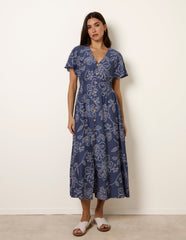 Button Front Midi Dress