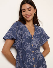 Button Front Midi Dress
