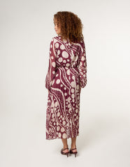 Abstract Polka Dot Dress And Metallic Striped Dress