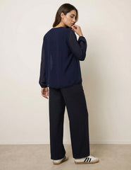 Long Sleeve Pleated Top