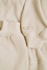 Brushed Jersey Hooded Cropped Shrug in Ecru