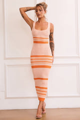 New Flow Knit Midi Dress - Orange