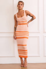 New Flow Knit Midi Dress - Orange