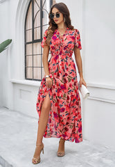 Fiora Floral Maxi Dress - pink