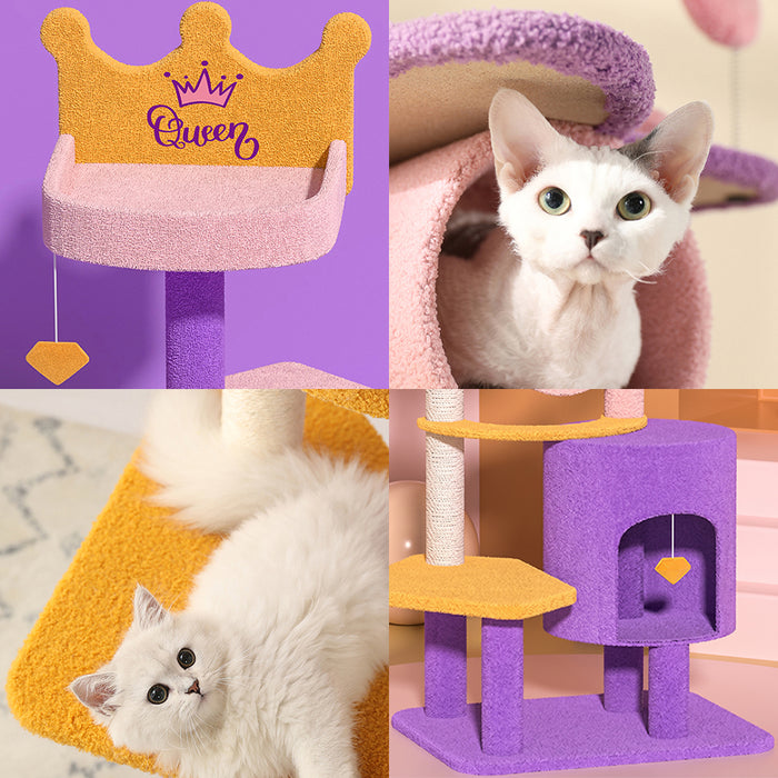 Seb Cat Climber, Cat Tree, Coral Fleece
