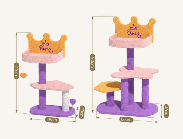 Seb Cat Climber, Cat Tree, Coral Fleece