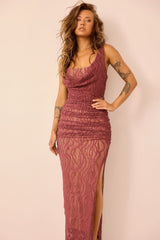 Spotlight Lace Maxi Dress - Cocoa
