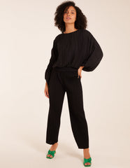 Long Sleeve Pleated Top