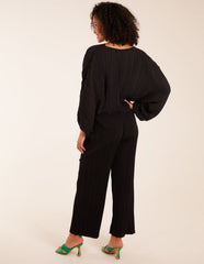 Long Sleeve Pleated Top